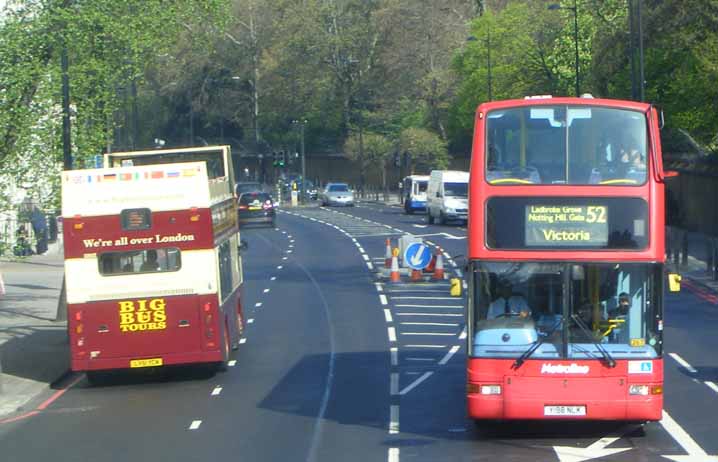 Big Bus Dennis Trident East Lancs 421 & Metroline Volvo B7TL Plaxton President VPL190